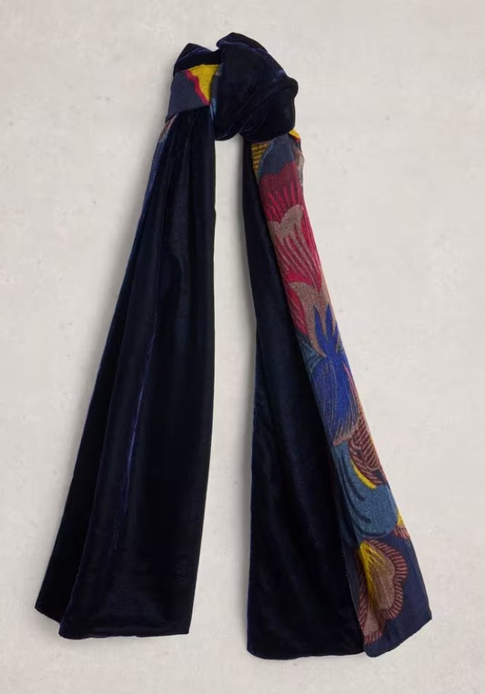 Velvet Printed Scarf by White Stuff in Blue