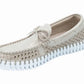 Tulip Loafer w/Laces by Ilse Jacobsen in Silver Metallic