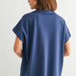 Jersey Knit V Neck Top by Fun2Fun in Slate