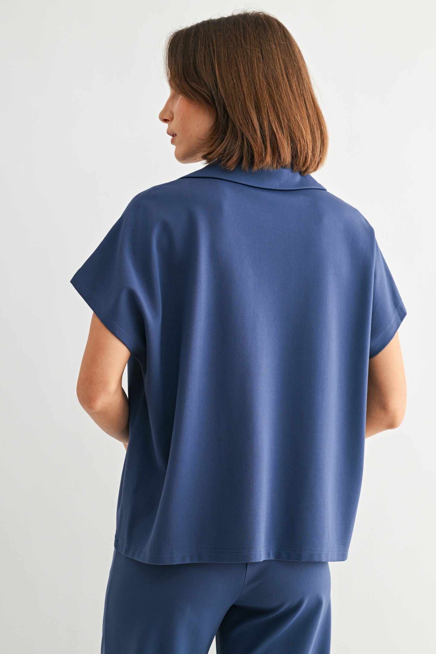 Jersey Knit V Neck Top by Fun2Fun in Slate