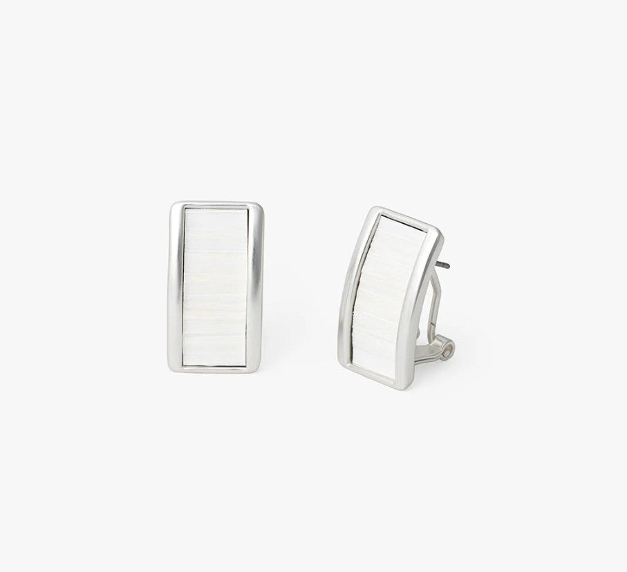 Smith Town Rectangle Stud Earring by Brackish in Sliver