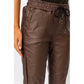 Pleather Pants by Look Mode in Brown