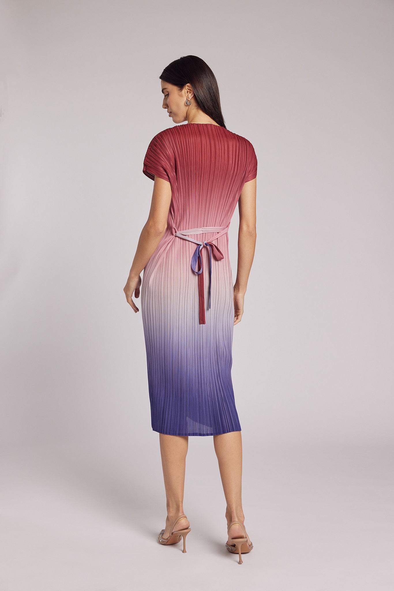 Valentina Ombre Plisse Dress by Wild Cosmos in Sunset Multi