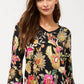 The Janie Favorite V-Neck Flute Sleeve by Johnny Was in Lowri Black