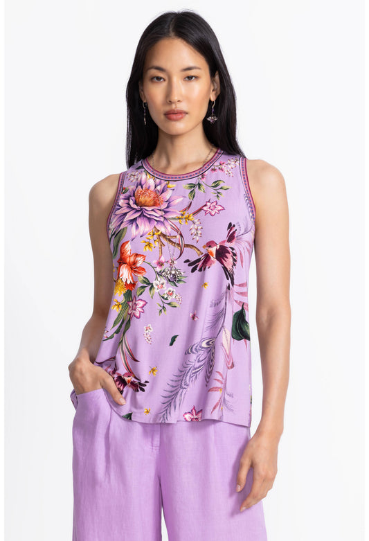 The Jaine Favorite Crew Neck Swing Tank by Johnny Was in Willa Lavender