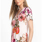 The Janie Favorite Short Sleeve Henley Tee by Johnny Was in Rosabelia