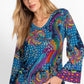 The Janie Favorite V-Neck Kimono Sleeve Tee by Johnny Was in Thalassa