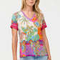 The Janie Favorite Short Sleeve V-Neck Swing Tee by Johnny Was in Avelar