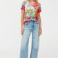 The Janie Favorite Short Sleeve V-Neck Swing Tee by Johnny Was in Avelar