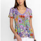 Janie Favorite SS V-Neck Swing Tee by Johnny Was in Daphne Purple