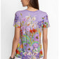 Janie Favorite SS V-Neck Swing Tee by Johnny Was in Daphne Purple