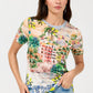 The Janie Favorite Short Sleeve Crew Neck Tee by Johnny Was in Olympe Scarf