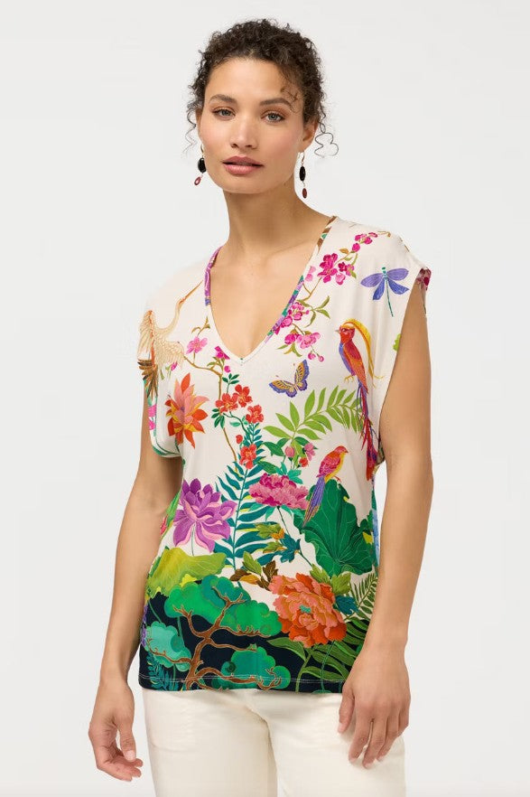 The Janie Favorite Deep Scoop Tee by Johnny Was in Thoria