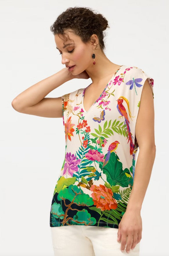 The Janie Favorite Deep Scoop Tee by Johnny Was in Thoria