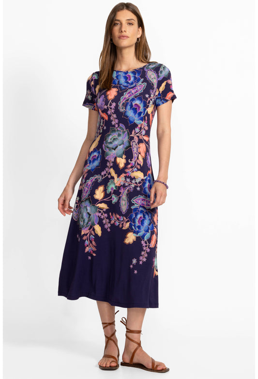 The Janie Favorite Boatneck Cap Sleeve Dress by Johnny Was in Stevie's Garden