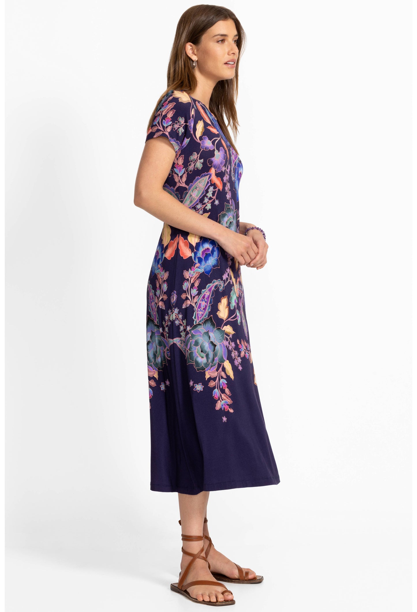 The Janie Favorite Boatneck Cap Sleeve Dress by Johnny Was in Stevie's Garden