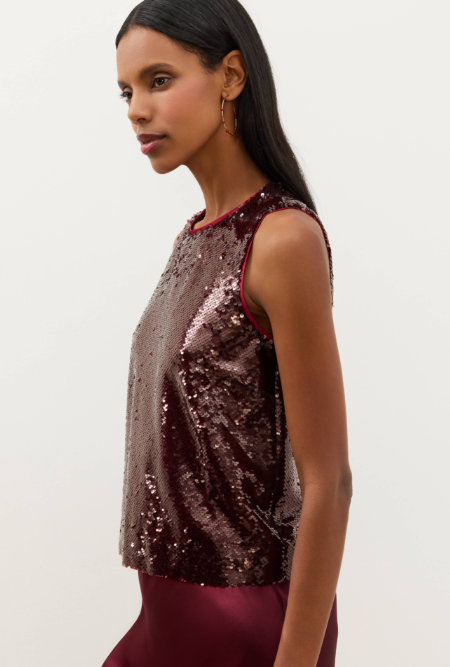 Crew Neck Tank by Johnny Was in Red