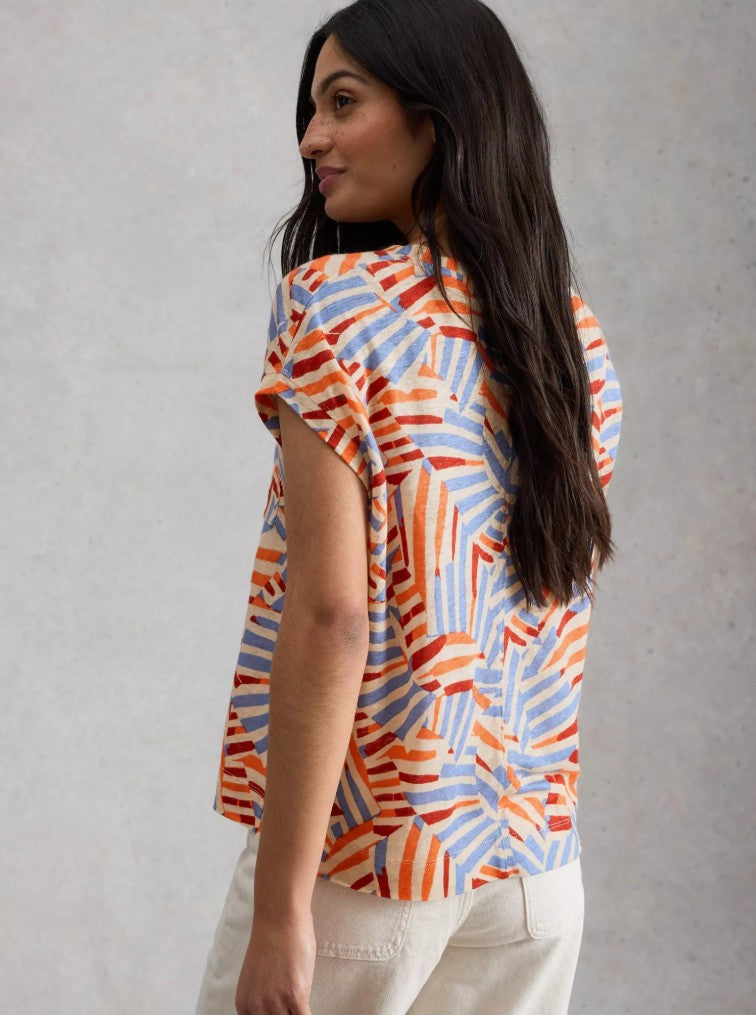 Iris Linen Tee by White Stuff in Natural Multi