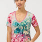 The Janie Favorite Short Sleeve V-Neck Tee by Johnny Was in Thousand Petals