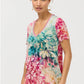 The Janie Favorite Short Sleeve V-Neck Tee by Johnny Was in Thousand Petals