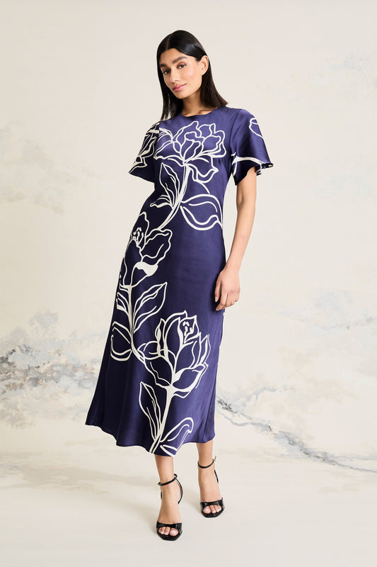 Dress by Maggy London in Navy & Ivory