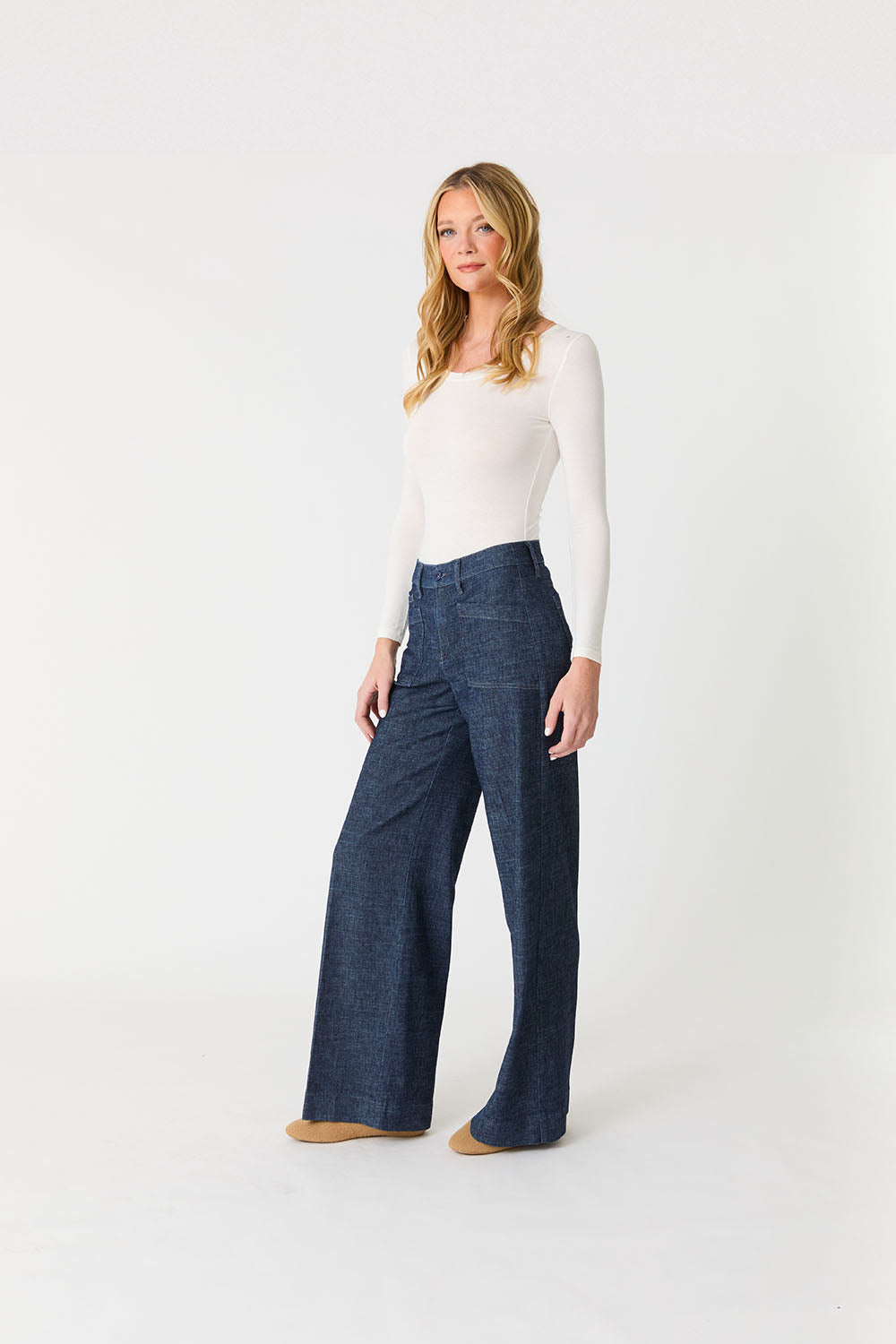 Maeve Denim Pant by Level 99 in Indigo Night