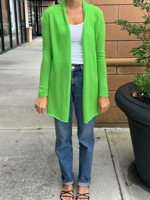 Cashmere Cardigan by InCashmere in Moss Green