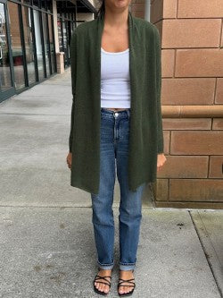 Cashmere Cardigan by InCashmere in Heather Pine