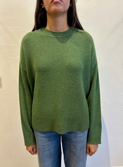 Gramercy Boxy Crew Sweater by Alashan in Basil
