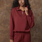 Seanni Soft Knit Long Sleeve Pullover by RD Stylein Chili