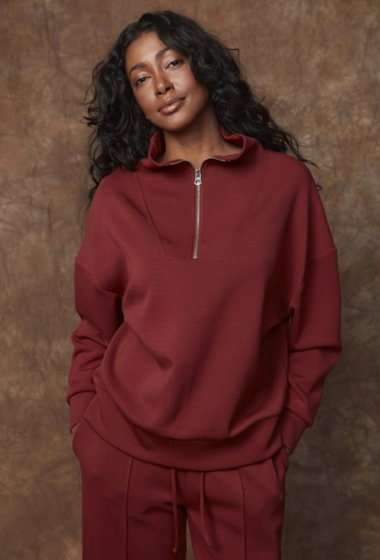 Seanni Soft Knit Long Sleeve Pullover by RD Stylein Chili