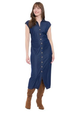 Chambray Dress by Maggy London in Indigo Blue