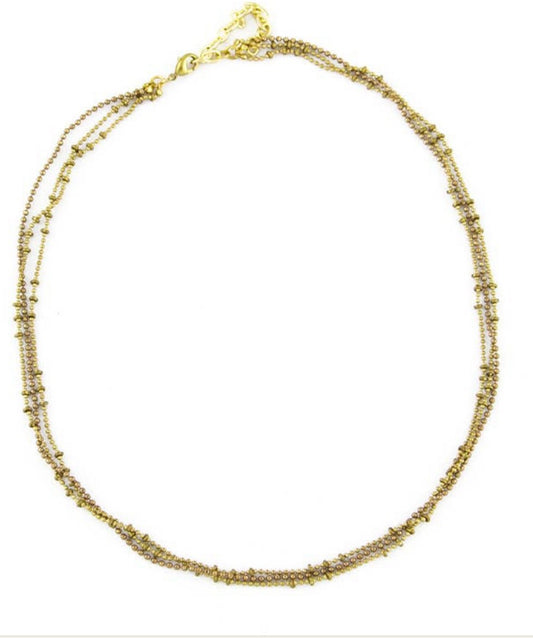 18" Triple Chain Necklace by Santore Jewelry in Bronze