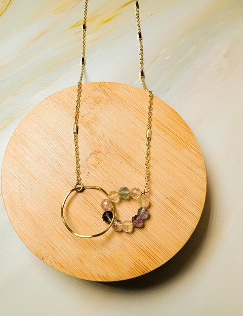 Gem Gradient Link Necklace by Santore Jewelry in Fluorite