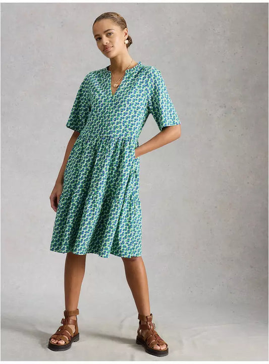 Sophia Jersey Shirt Dress by White Stuff in Green Multi