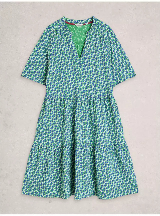 Sophia Jersey Shirt Dress by White Stuff in Green Multi