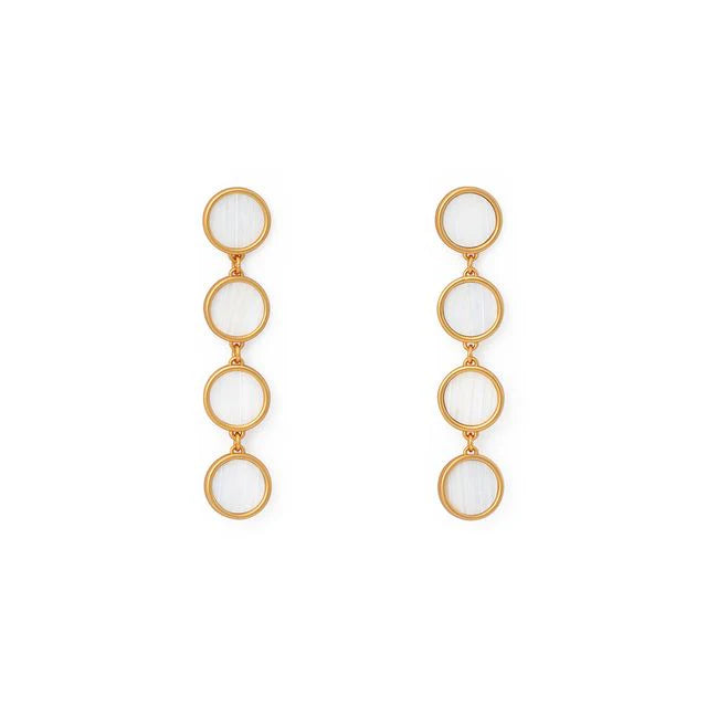 Amy Round Bezel Drop Earrings by Brackish