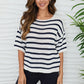 Striped Crochet Knit Sweater by Milio Milano in White/Navy