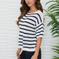Striped Crochet Knit Sweater by Milio Milano in White/Navy