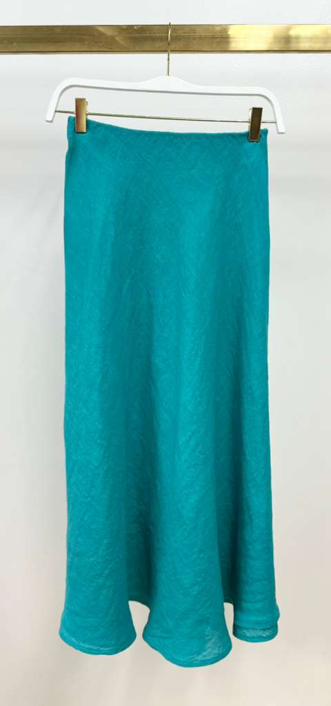 Crinkle Linen Midi Skirt by Milio Milano in Capri