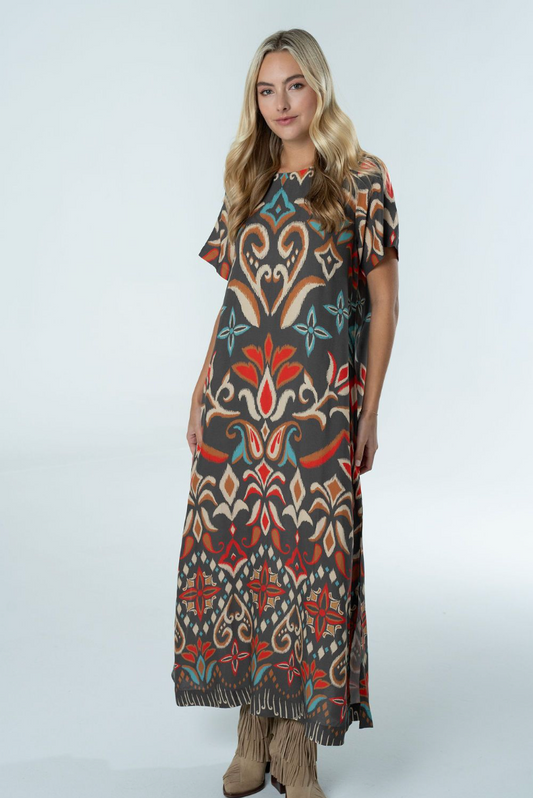 Diana Maxi Dress by Briton Court in Spiced Ikat