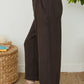 Wide Leg Linen Gaucho Pants by Milio Milano in Chocolate Brown