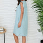Linen Ruffle Cap Sleeve Dress by Milio Milano in Blue Zuccero