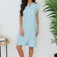 Linen Ruffle Cap Sleeve Dress by Milio Milano in Blue Zuccero