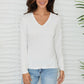 Ultra Soft Viscose Long Sleeve Top by Milio Milano in White