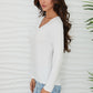 Ultra Soft Viscose Long Sleeve Top by Milio Milano in White