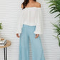 Linen Tiered Palazzo Pant by Milo Milano in Blue Zuccero