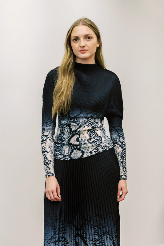 Akira Snakeskin Top by Wild Cosmos in Ink Mix