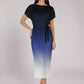Valentina Ombre Plisse Dress by Wild Cosmos in Navy Multi
