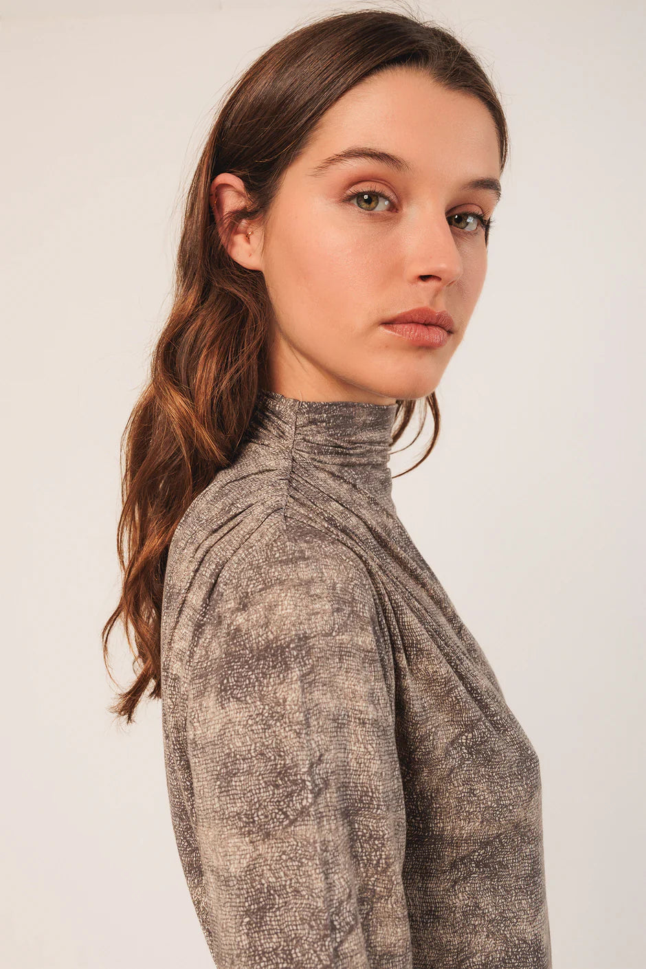 Netting Print Top by Indi & Cold in Carbon